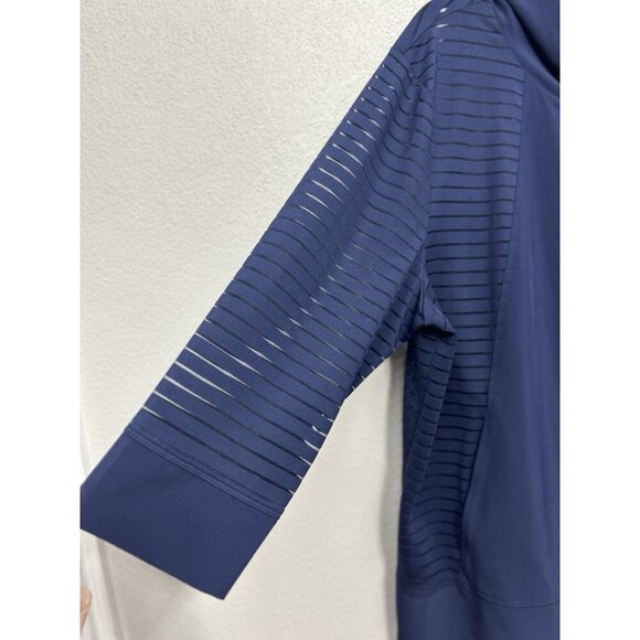 Weekends By Chicos 3 Lightweight Jacket Windbreaker XL Navy Athleisure Nautical - Picture 3 of 6